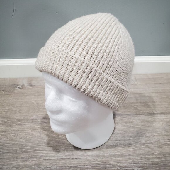 Lululemon Hat Womens Small Medium Close Fit Wool Blend Ribbed Knit Beanie Beige - Picture 1 of 10
